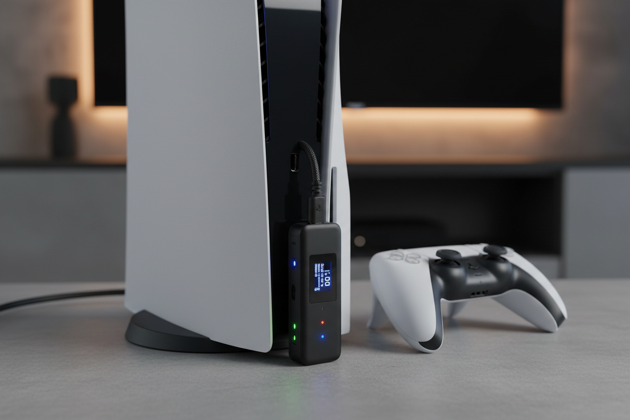 titan two device connected to playstation 5 console